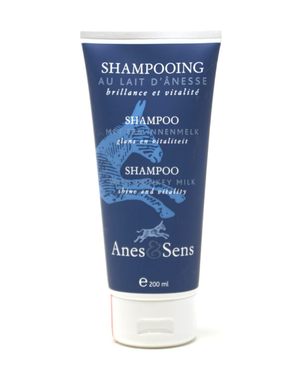Shampoing au lait d'ânesse 200ml Anes&Sens – Un shampoing hydratant et soignant le cuir chevelu. Il convient à tous types de cheveux. – ANES&SENS SPRL